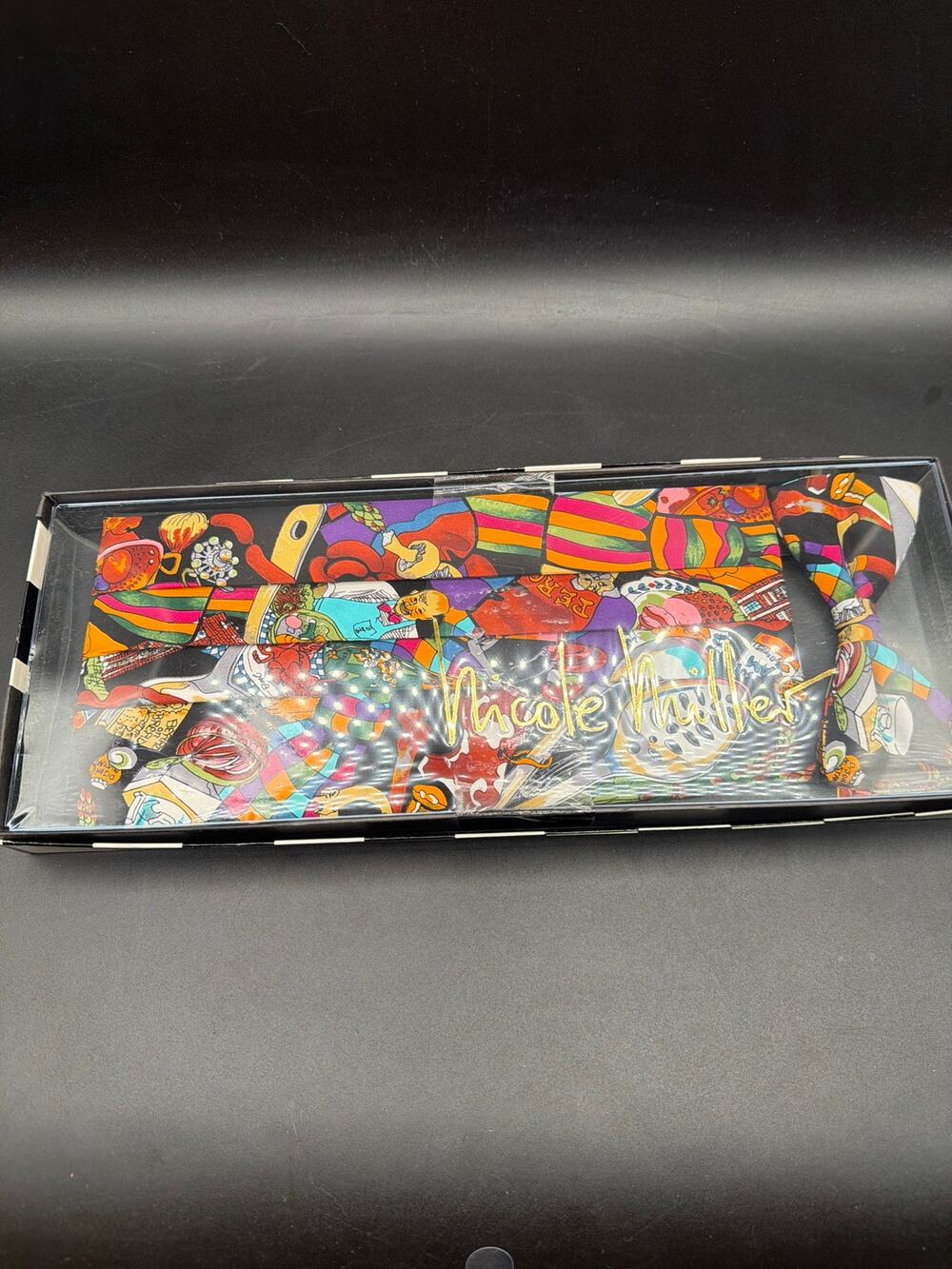 Vintage Nicole Miller Silk Necktie Chef Kitchen Food Novelty Tie w/ Original Box